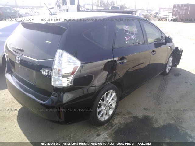 JTDZN3EU1D3212710 - 2013 TOYOTA PRIUS V BLACK photo 4