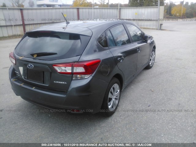 4S3GTAA6XJ3751959 - 2018 SUBARU IMPREZA GRAY photo 4