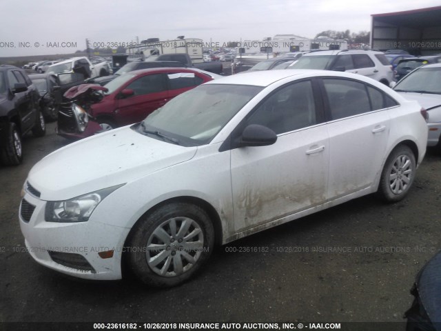 1G1PC5SH3B7173259 - 2011 CHEVROLET CRUZE LS WHITE photo 2