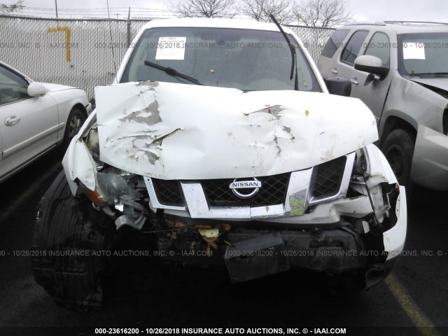 1N6BD0CT2CC402184 - 2012 NISSAN FRONTIER S/SV WHITE photo 6