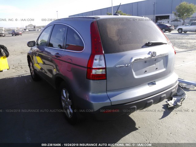 JHLRE48787C066535 - 2007 HONDA CR-V EXL BLUE photo 3