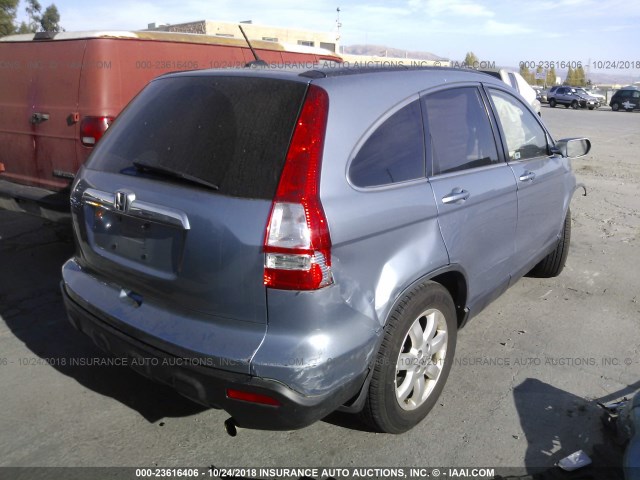 JHLRE48787C066535 - 2007 HONDA CR-V EXL BLUE photo 4