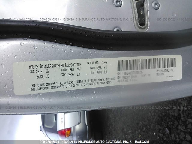 1B3HB48B67D520735 - 2007 DODGE CALIBER SXT SILVER photo 9