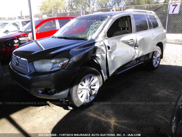 JTEEW44A282013844 - 2008 TOYOTA HIGHLANDER HYBRID LIMITED GRAY photo 2