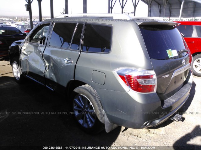 JTEEW44A282013844 - 2008 TOYOTA HIGHLANDER HYBRID LIMITED GRAY photo 3