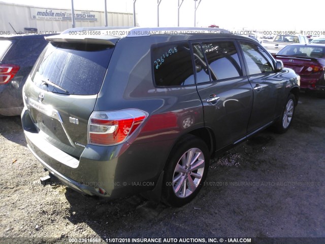 JTEEW44A282013844 - 2008 TOYOTA HIGHLANDER HYBRID LIMITED GRAY photo 4