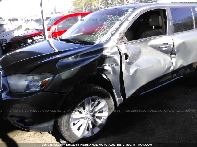 JTEEW44A282013844 - 2008 TOYOTA HIGHLANDER HYBRID LIMITED GRAY photo 6