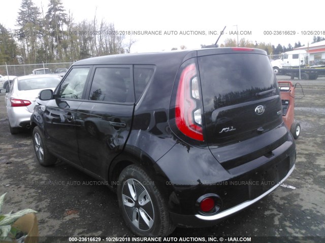 KNDJX3AE3H7021164 - 2017 KIA SOUL EV BLACK photo 3