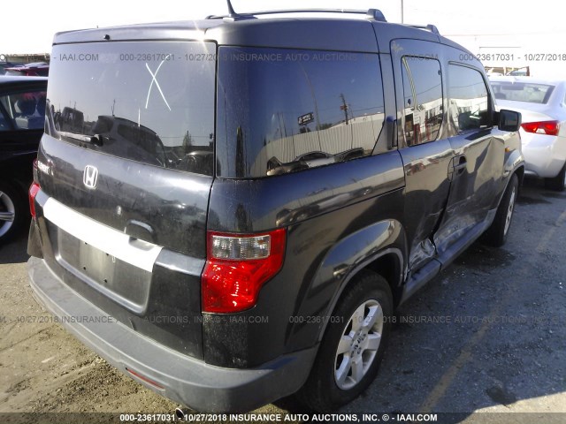 5J6YH187X9L000788 - 2009 HONDA ELEMENT EX BLACK photo 4