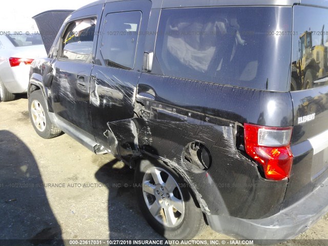 5J6YH187X9L000788 - 2009 HONDA ELEMENT EX BLACK photo 6