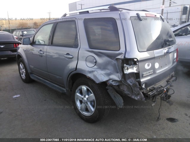 1FMCU941X8KB09280 - 2008 FORD ESCAPE LIMITED GRAY photo 3