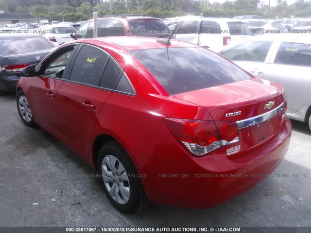 1G1PA5SH7F7148988 - 2015 CHEVROLET CRUZE LS RED photo 3