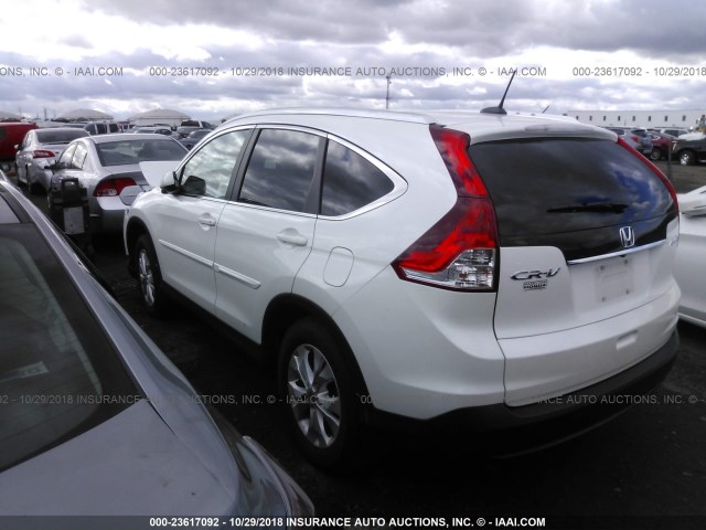 5J6RM4H72DL074975 - 2013 HONDA CR-V EXL WHITE photo 3