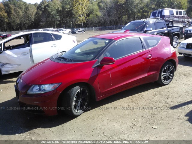 JHMZF1D44FS002435 - 2015 HONDA CR-Z RED photo 2