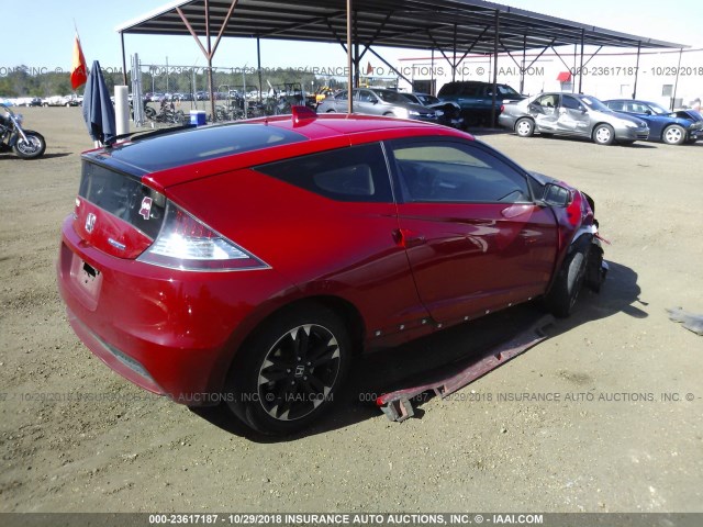 JHMZF1D44FS002435 - 2015 HONDA CR-Z RED photo 4