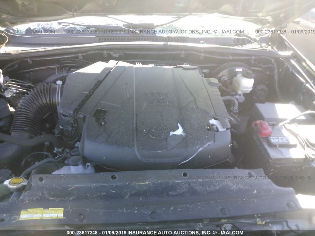 5TFJU4GN9FX083882 - 2015 TOYOTA TACOMA DOUBLE CAB PRERUNNER GRAY photo 10