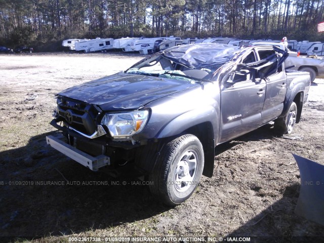 5TFJU4GN9FX083882 - 2015 TOYOTA TACOMA DOUBLE CAB PRERUNNER GRAY photo 2