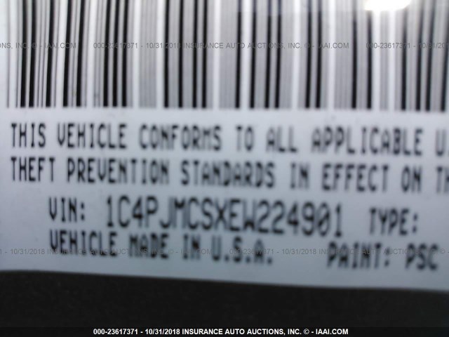 1C4PJMCSXEW224901 - 2014 JEEP CHEROKEE LATITUDE SILVER photo 9