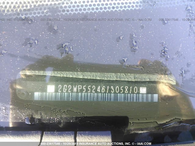 2G2WP552461305810 - 2006 PONTIAC GRAND PRIX Սև լուսանկար 9