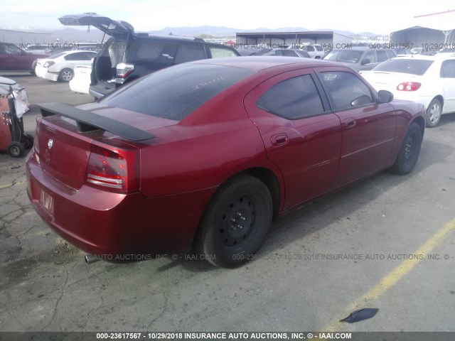 2B3KA43R86H315576 - 2006 DODGE CHARGER SE/SXT RED photo 4