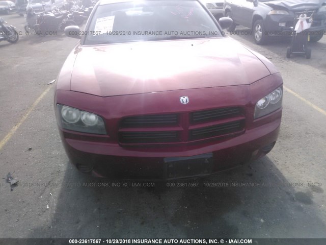 2B3KA43R86H315576 - 2006 DODGE CHARGER SE/SXT RED photo 6