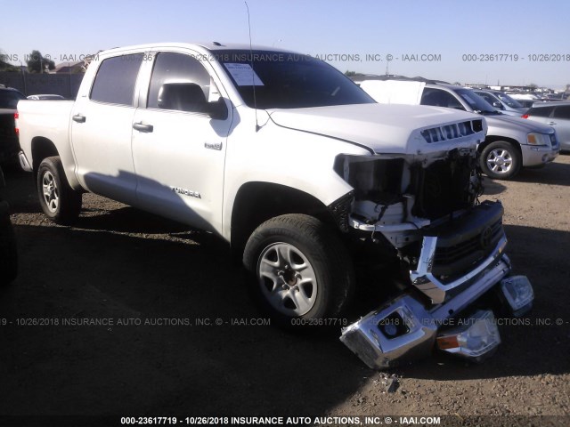 5TFEY5F11EX158907 - 2014 TOYOTA TUNDRA CREWMAX SR5 WHITE photo 1