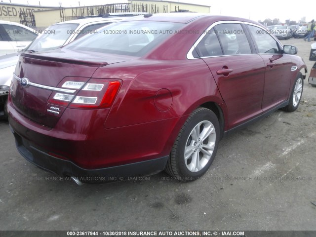 1FAHP2E88DG229229 - 2013 FORD TAURUS SEL RED photo 4