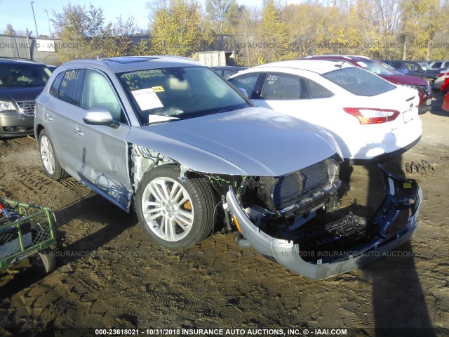 WA1BNAFY5J2192898 - 2018 AUDI Q5 PREMIUM PLUS SILVER photo 1