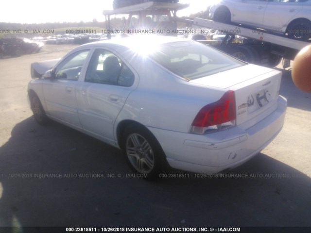 YV1RS592072636641 - 2007 VOLVO S60 2.5T WHITE photo 3