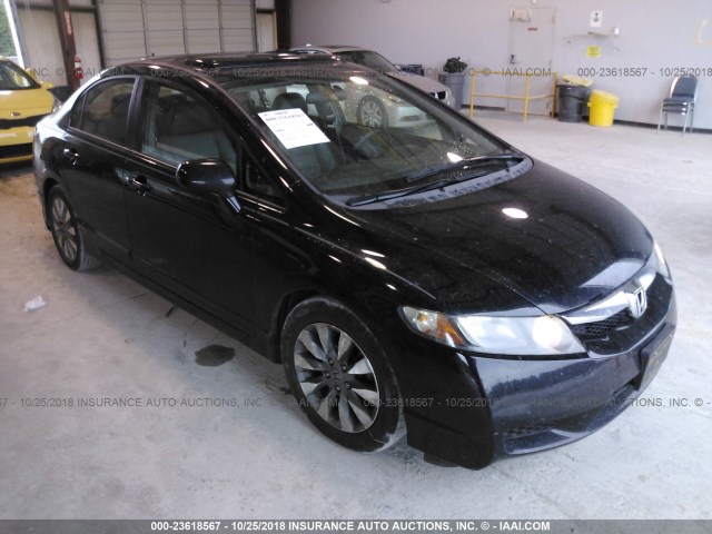 19XFA1F92AE019693 - 2010 HONDA CIVIC EXL BLACK photo 1