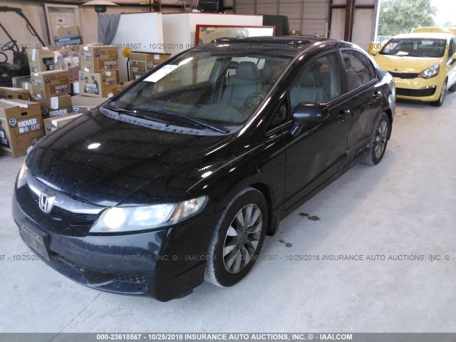 19XFA1F92AE019693 - 2010 HONDA CIVIC EXL BLACK photo 2