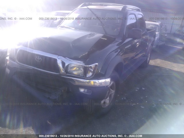 5TEGN92N12Z132863 - 2002 TOYOTA TACOMA DOUBLE CAB PRERUNNER GREEN photo 2