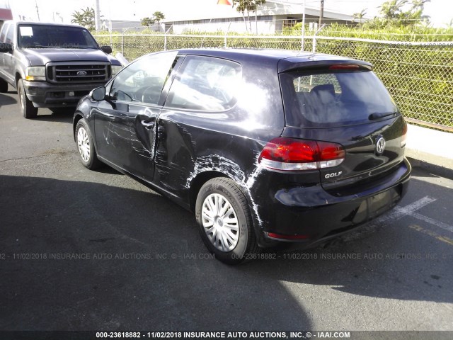 WVWAB7AJ9CW228918 - 2012 VOLKSWAGEN GOLF 黑色 照片 3