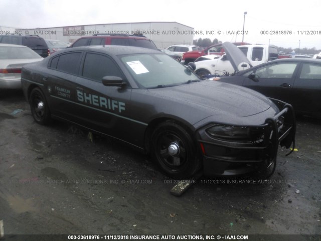 2C3CDXAT2GH180594 - 2016 DODGE CHARGER POLICE GRAY photo 1