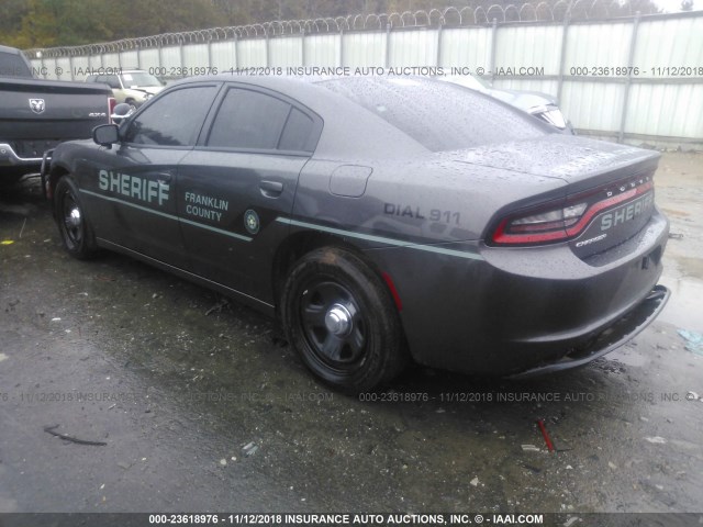 2C3CDXAT2GH180594 - 2016 DODGE CHARGER POLICE GRAY photo 3