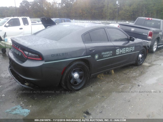 2C3CDXAT2GH180594 - 2016 DODGE CHARGER POLICE GRAY photo 4