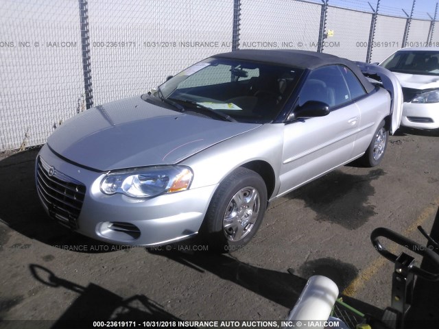 1C3EL45XX4N388331 - 2004 CHRYSLER SEBRING LX SILVER photo 2