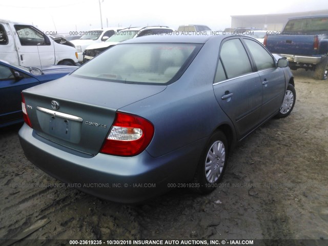 4T1BE32K73U169385 - 2003 TOYOTA CAMRY LE/XLE/SE TEAL photo 4