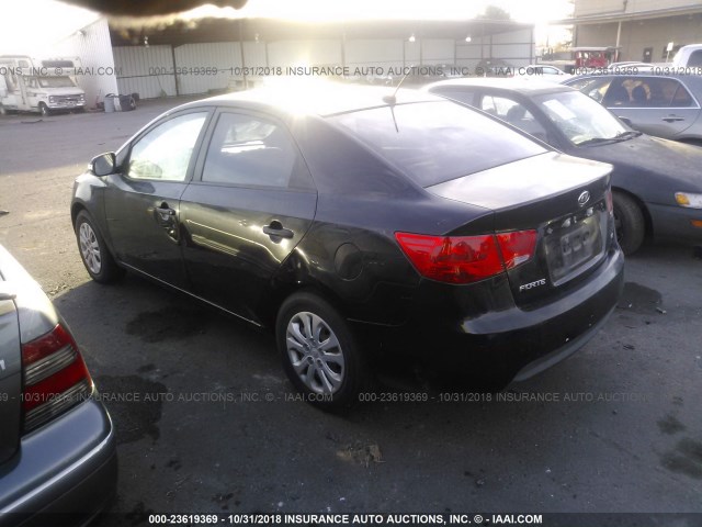 KNAFU4A22A5115805 - 2010 KIA FORTE EX BLACK photo 3