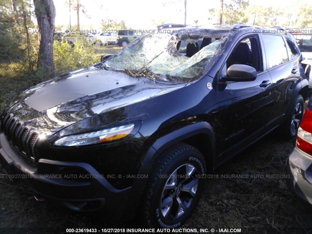 1C4PJMBB2GW225755 - 2016 JEEP CHEROKEE TRAILHAWK BLACK photo 2