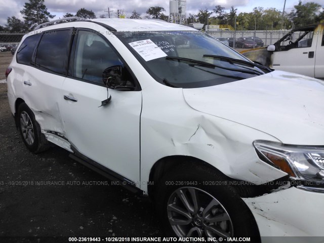 5N1AR2MN2FC686931 - 2015 NISSAN PATHFINDER S/SV/SL/PLATINUM WHITE photo 6