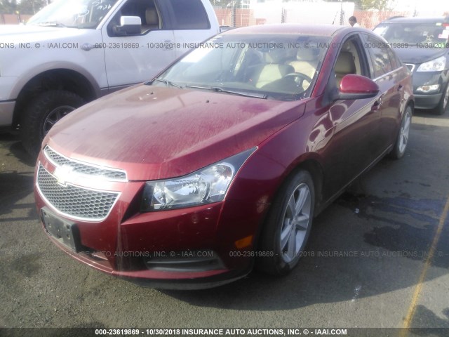 1G1PE5SB7E7374169 - 2014 CHEVROLET CRUZE LT RED photo 2