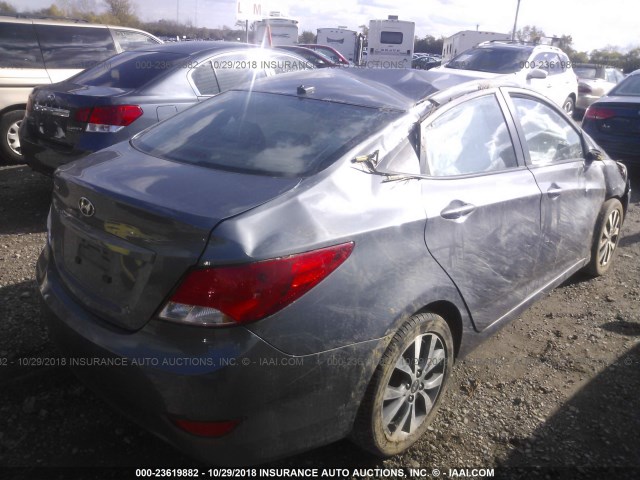 KMHCT4AE8HU282247 - 2017 HYUNDAI ACCENT SE GRAY photo 4