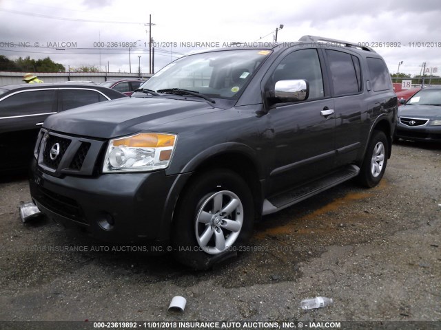 5N1BA0ND7CN609722 - 2012 NISSAN ARMADA SV/SL/PLATINUM GRAY photo 2