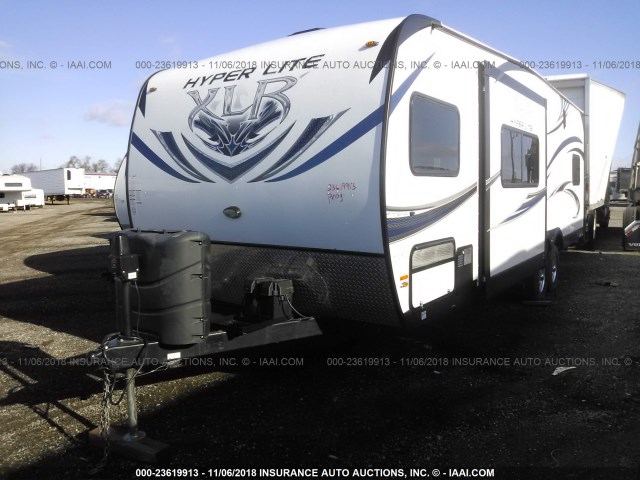 4X4TXLC25EF157691 - 2014 XLR TOYHAULER 30' TRAVEL TRAILER  WHITE photo 2