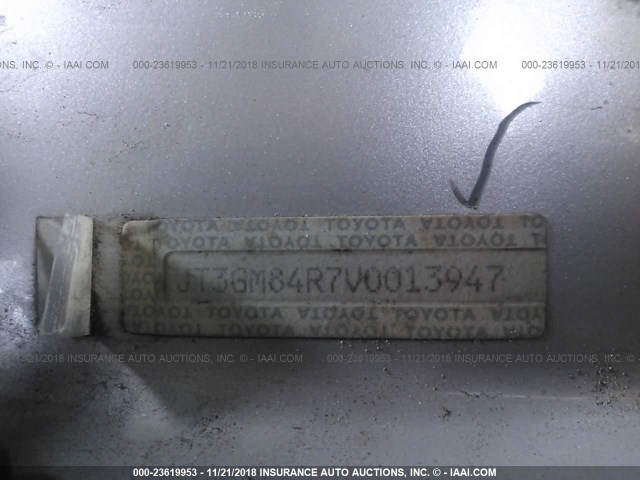 JT3GM84R7V0013947 - 1997 TOYOTA 4RUNNER SILVER photo 9