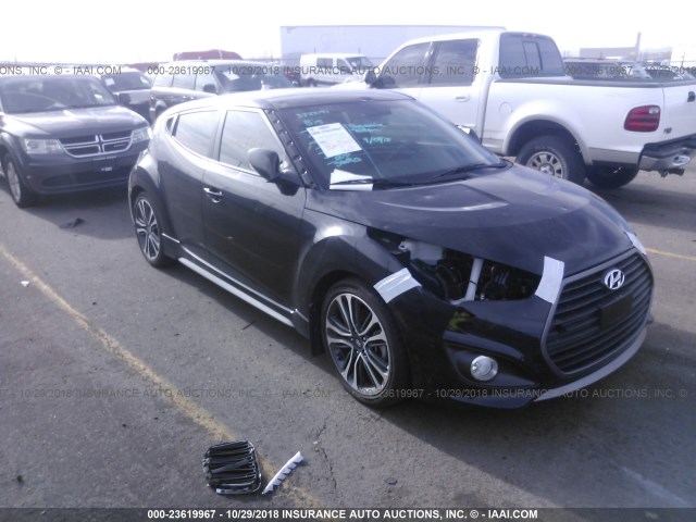 KMHTC6AE3GU292792 - 2016 HYUNDAI VELOSTER TURBO BLACK photo 1