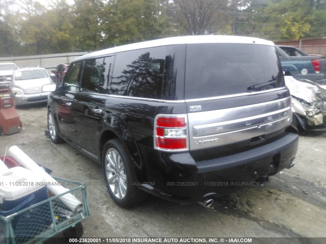 2FMGK5D84FBA20275 - 2015 FORD FLEX LIMITED BLACK photo 3