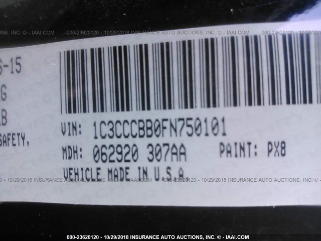 1C3CCCBB0FN750101 - 2015 CHRYSLER 200 S BLACK photo 9