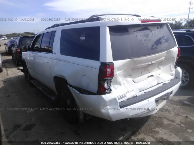 1GNSKJKC3FR621308 - 2015 CHEVROLET SUBURBAN K1500 LT WHITE photo 3